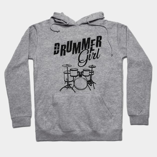 Drummer Girl Hoodie by KC Happy Shop